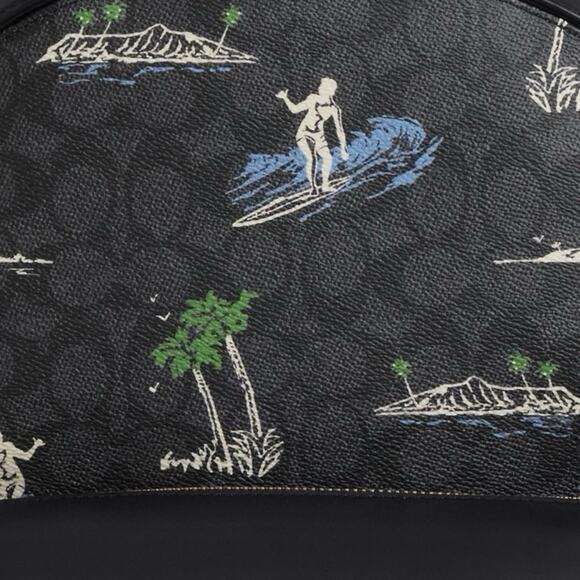 NWT Coach Men's Waist Backpack Signature Canvas Surf Print CBI31 Charcoal - Picture 7 of 10